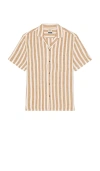 Faherty Short-sleeve Palma Linen Camp Shirt In Brown
