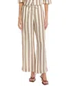 Faherty Palma Linen Stripe Drawstring Pants In Brown
