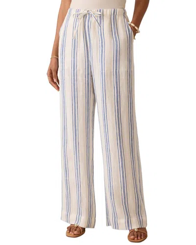 Faherty Palma Linen Drawstring Pant In White