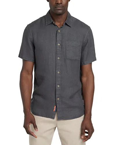 Faherty Palma Linen Shirt In Gray