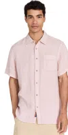 Faherty Short-sleeve Palma Linen Shirt In Coastal Mauve