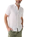 Faherty Short-sleeve Linen Laguna Shirt In Bright White