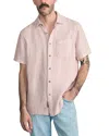 Faherty Laguna Short Sleeve Linen Button-up Shirt In Coastal