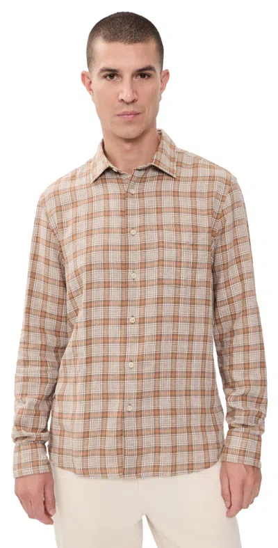 Faherty Palmetto Button Down Shirt Rust Shore Plaid