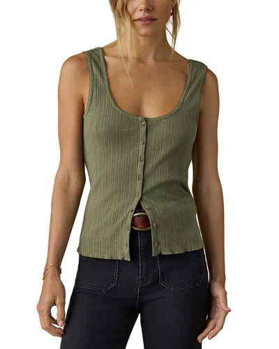 Faherty Paradise Pointelle Cami Cardigan In Green