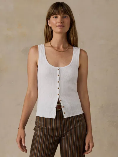 Faherty Paradise Pointelle Cami Cardigan In White