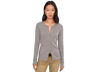 Faherty Paradise Pointelle Cardigan In Gray