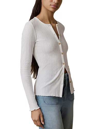 Faherty Paradise Pointelle Cardigan In White