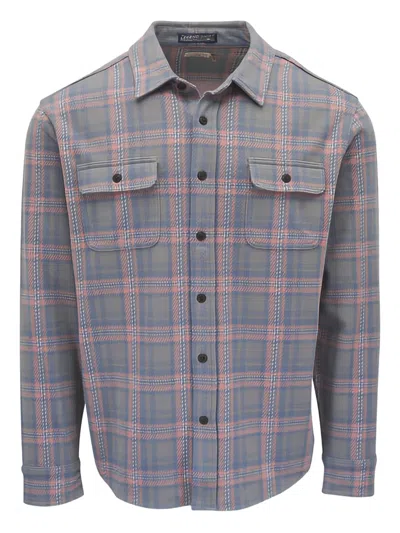 Faherty Patch-pocket Check-pattern Shirt In Gray