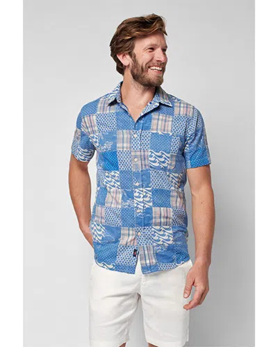 Faherty Patchwork Playa Shirt In Blue