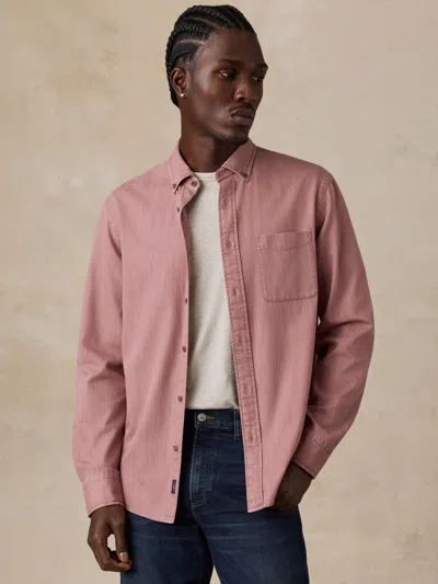 Faherty Patina Chambray Shirt In Pink