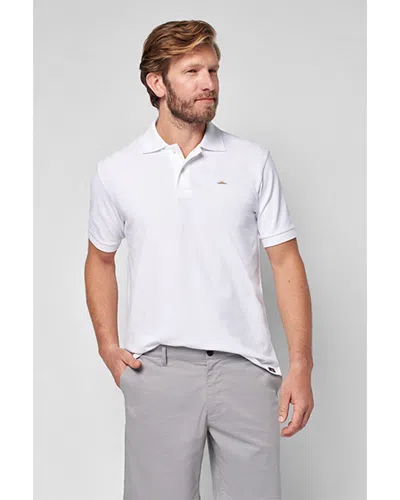Faherty Pique Polo Shirt In White