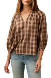 Faherty Portia Plaid Top In Brown