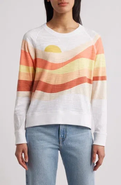 Faherty Print Slub Organic Cotton Sweatshirt In Multi