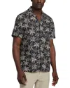 Faherty Short Sleeve Hemp Blend Camp Shirt Charcoal Tropic Trees In Charcoal