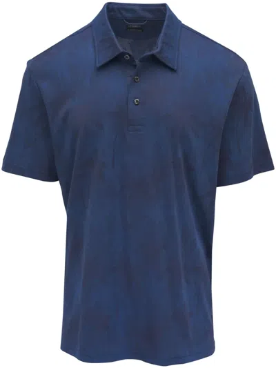 Faherty Printed Polo Shirt In Blue