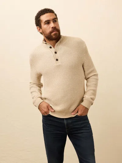 Faherty Quarter Button Sweater In Nude