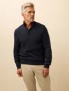 Faherty Quarter Button Sweater In Black