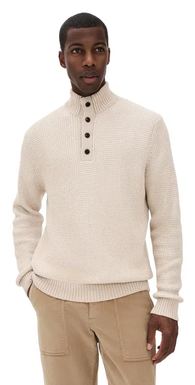 Faherty Quarter Button Sweater Alpine Khaki In Neutral