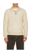 Faherty Waffle Knit Cashmere-blend Mock Neck Sweater In Neutral
