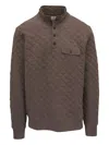 Faherty Quilted Pocket Sweatshirt In Brown