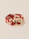Faherty Raffia Belt In Natural Brick