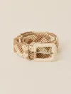Faherty Raffia Belt In Natural Brown