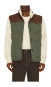 Faherty Range Down Vest In Green