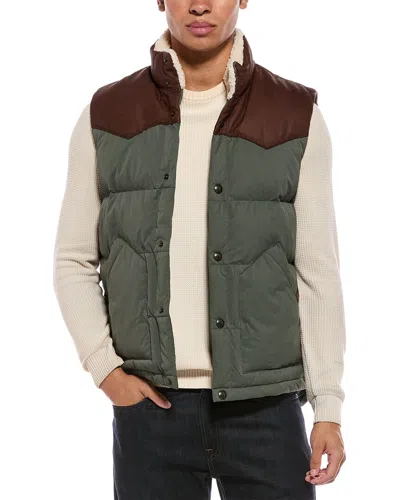 Faherty Range Down Vest In Green