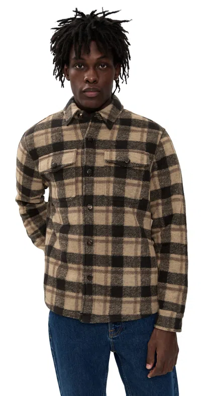 Faherty Range Fleece Lined Cpo Shirt Jacket Shadow Earth Plaid
