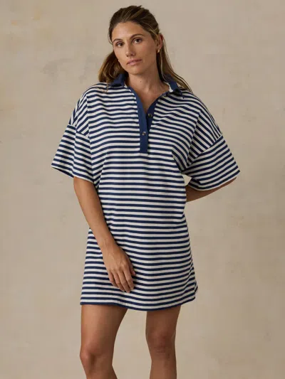 Faherty Recycled Cotton Knit Dress In Blue