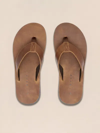 Faherty Reef Ojai Classic Flip Flop Shoes In Brown