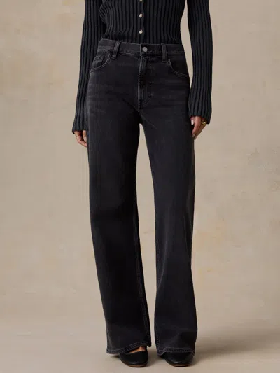 Faherty Regenerative Cotton Denim Wide Leg In Black
