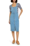 Faherty Organic Cotton Denim Remi Dress In Hanalei Wash