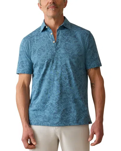 Faherty Retreat Printed Polo In Blue