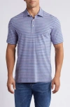 Faherty Retreat Stripe Polo In Misty Marine Stripe