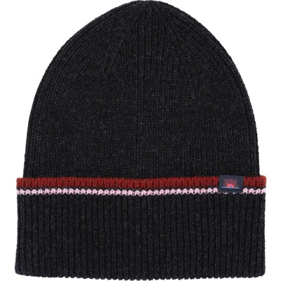 Faherty Retro Stripe Beanie In Black