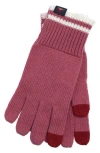 Faherty Retro Stripe Gloves In Pink