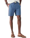 Faherty Retro Surf Mid-length Striped Swim Shorts