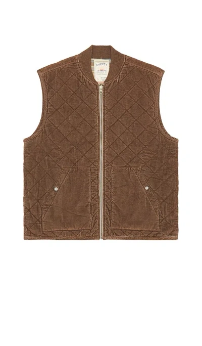 Faherty Reversible Corduroy Vest In Brown