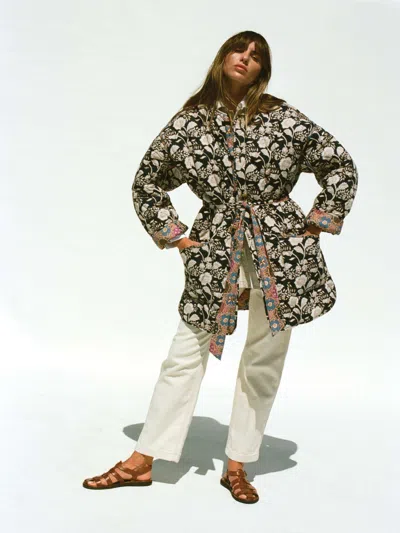 Faherty Reversible Quilted Jacket In Black