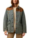Faherty Ridge Back Denim Suede Jacket In Blue