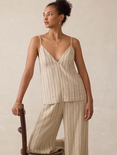 Faherty Riviera Linen Tank In Neutral