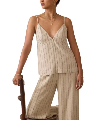 Faherty Riviera Linen-blend Tank Top In Brown