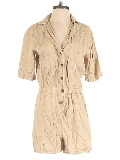 Pre-owned Faherty Romper In Tan