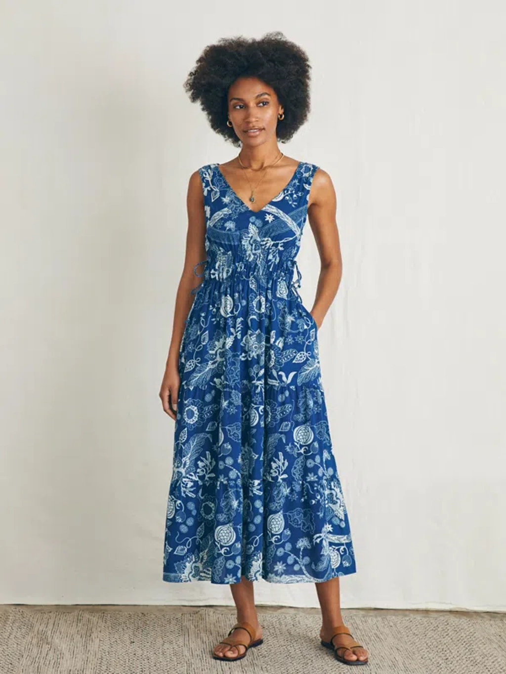 Faherty Sandbar Maxi Dress In Blue Kenji Floral | ModeSens