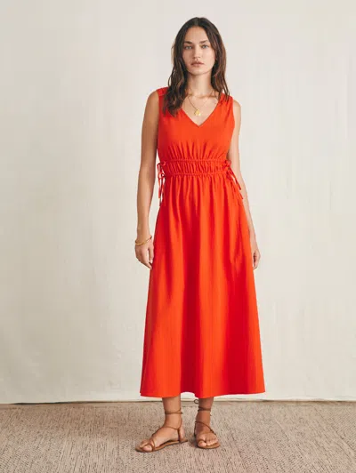 Faherty Sandbar Maxi Dress In Poppy Red