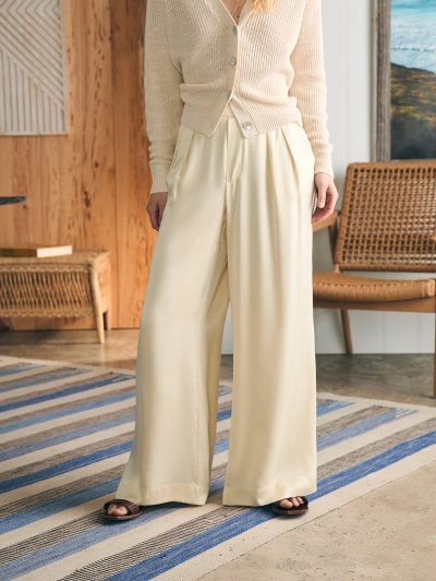 Faherty Sandwashed Silk Gemma Pants In Pearled Ivory
