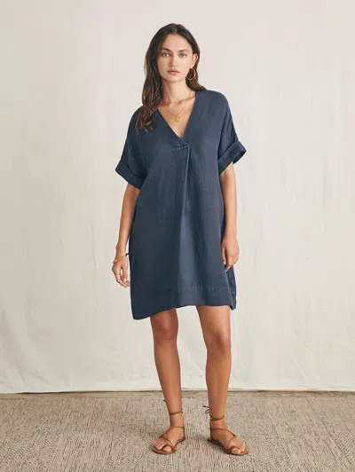 Faherty Sanibel Basketweave Dress In Dusk Dive Wash