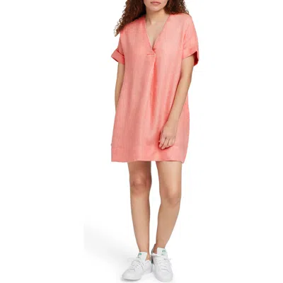 Faherty Sanibel Linen Shift Dress In Coral